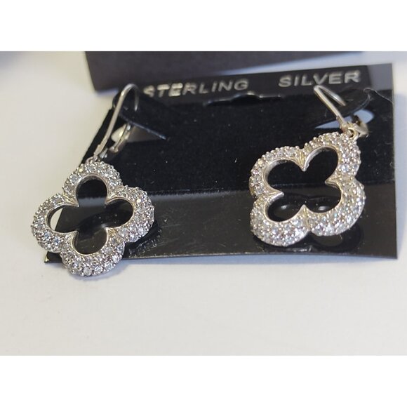 Women's Sterling Silver Stud Earrings 2" x 3/4"  NEW - Picture 8 of 9